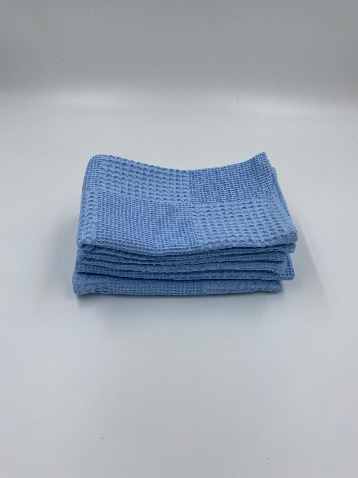 Set Cuvertură de pat bumbac waffle albastru 3 piese - Novalis Home - imagine 2