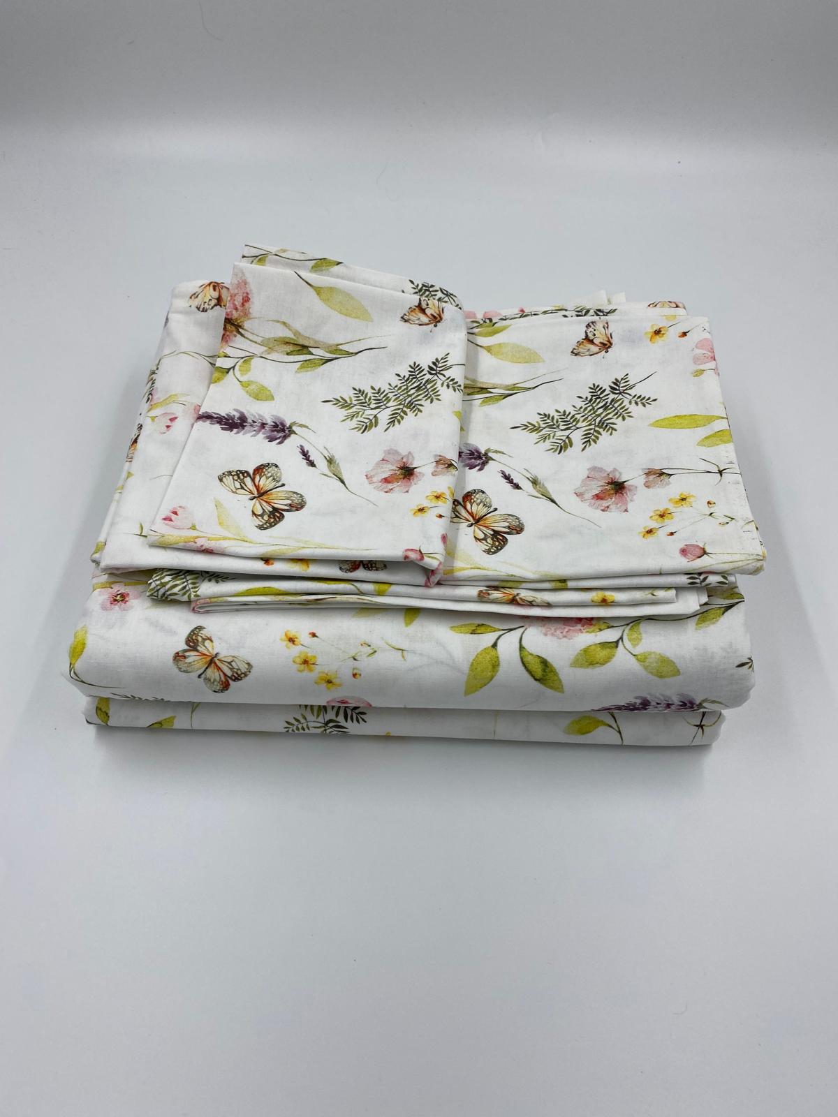 Lenjerie de pat 100% bumbac satinat flori câmp, 2 persoane - Novalis Home - imagine 5