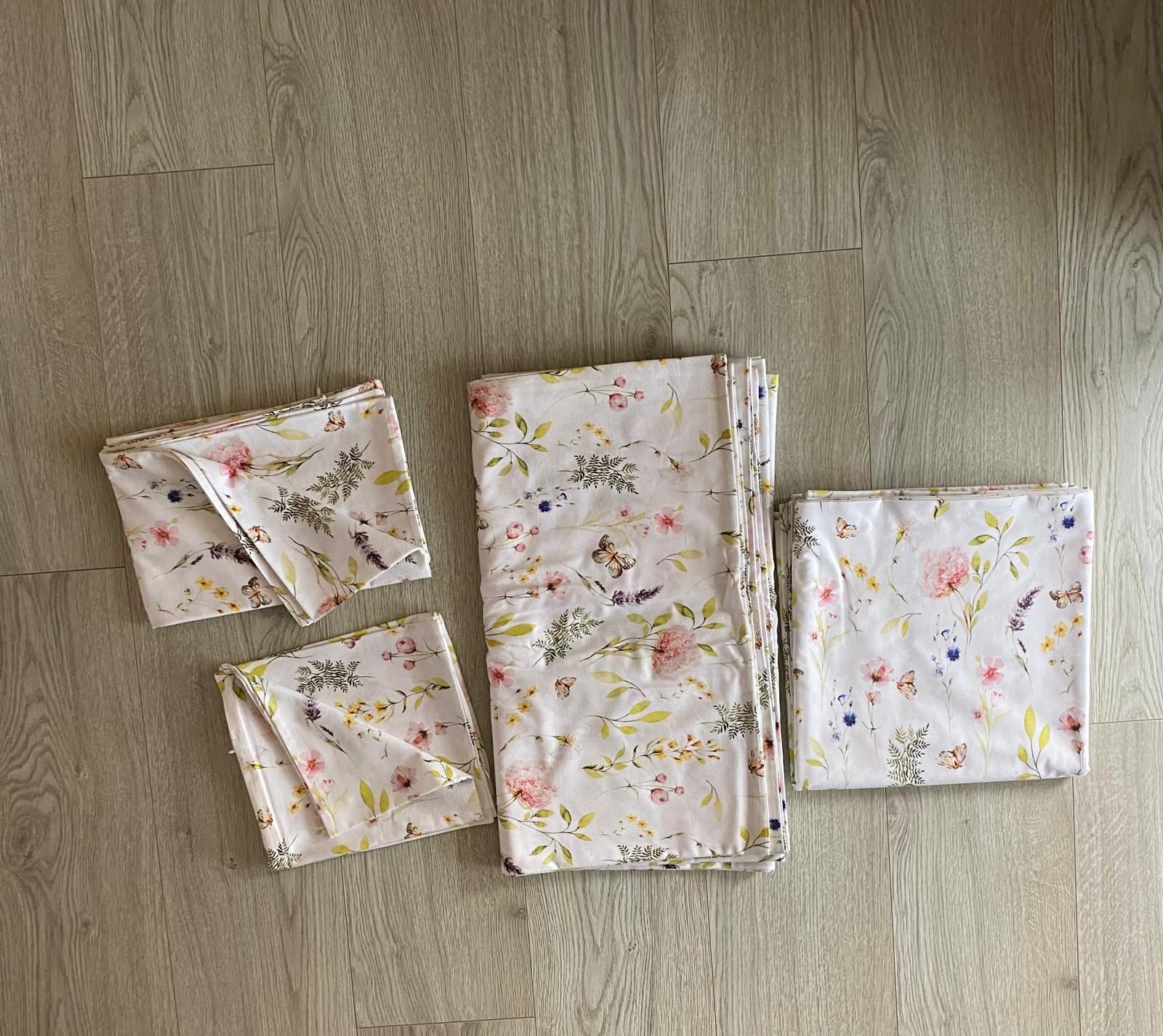 Lenjerie de pat 100% bumbac satinat flori câmp, 2 persoane - Novalis Home - imagine 3