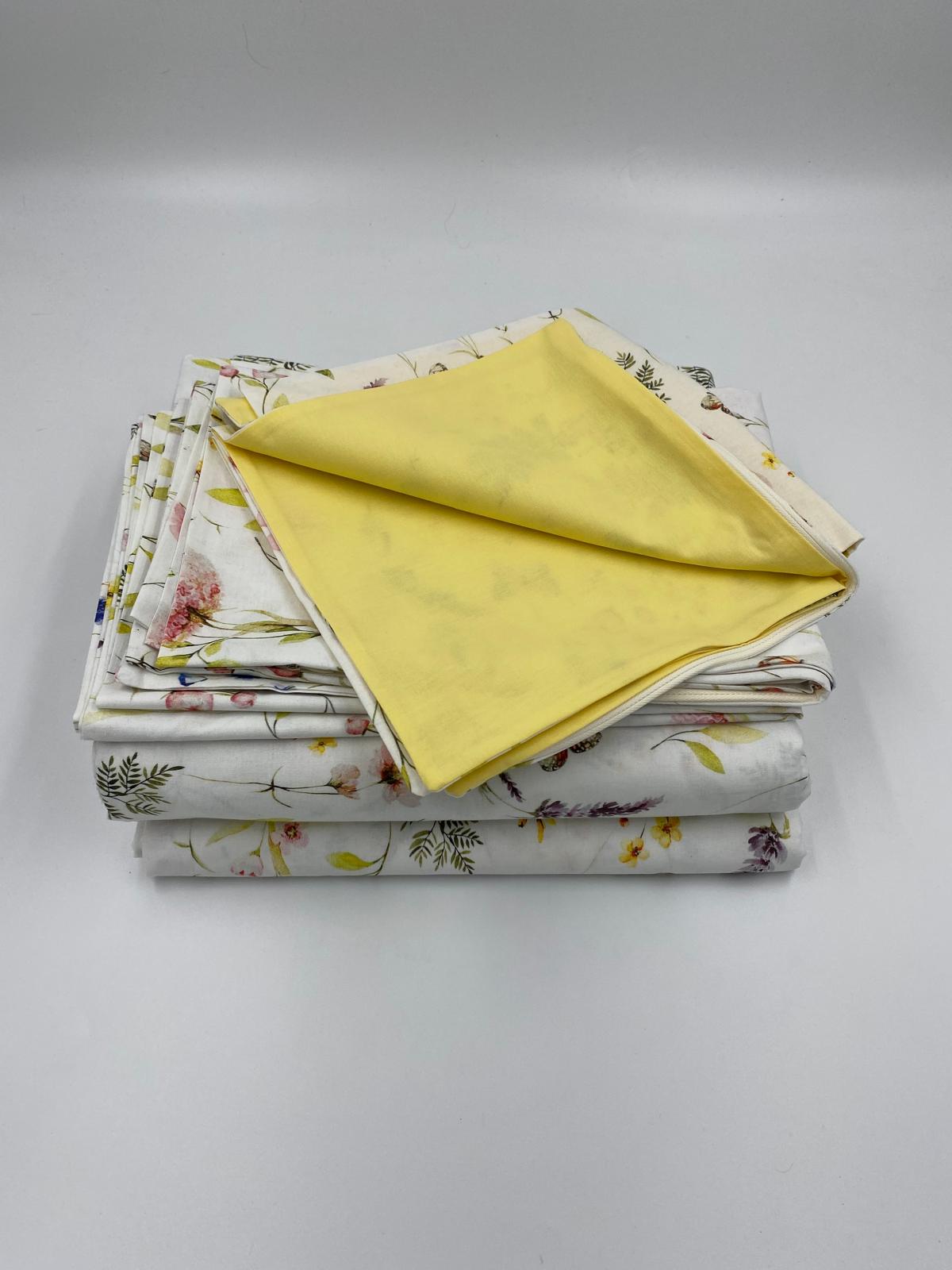 Lenjerie de pat 100% bumbac satinat flori câmp, 2 persoane - Novalis Home - imagine 8