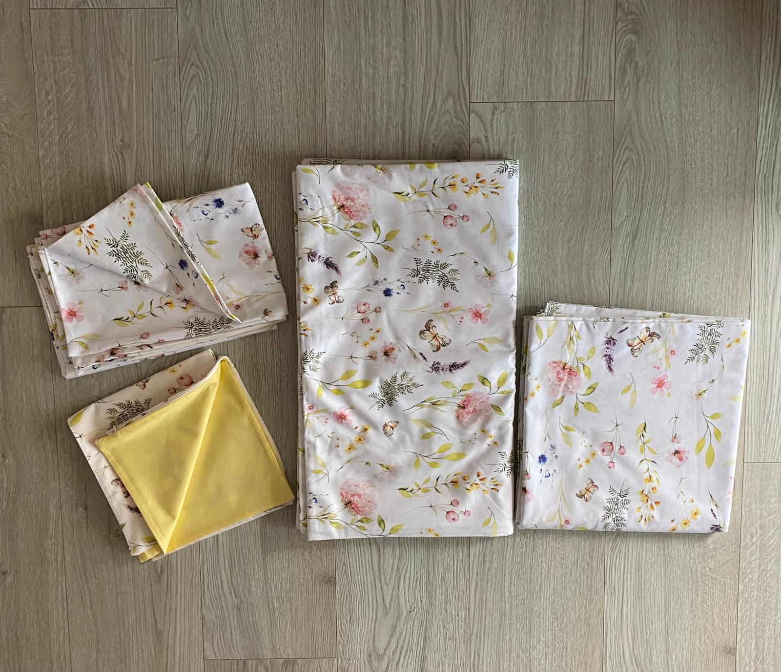 Lenjerie de pat 100% bumbac satinat flori câmp, 2 persoane - Novalis Home - imagine 2