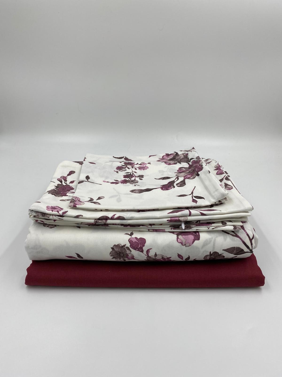 Lenjerie de pat 100% bumbac satinat flori vs2m, 2 persoane - Novalis Home - imagine 3
