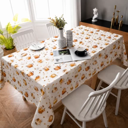 Fata de masa 100% bumbac impermeabil, CAFEA, 140 x 220 cm – Novalis Home