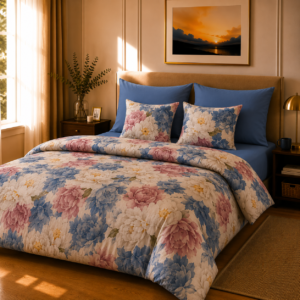 Lenjerie de pat 100% bumbac satinat, dalie, 2 persoane a2m - Novalis Home