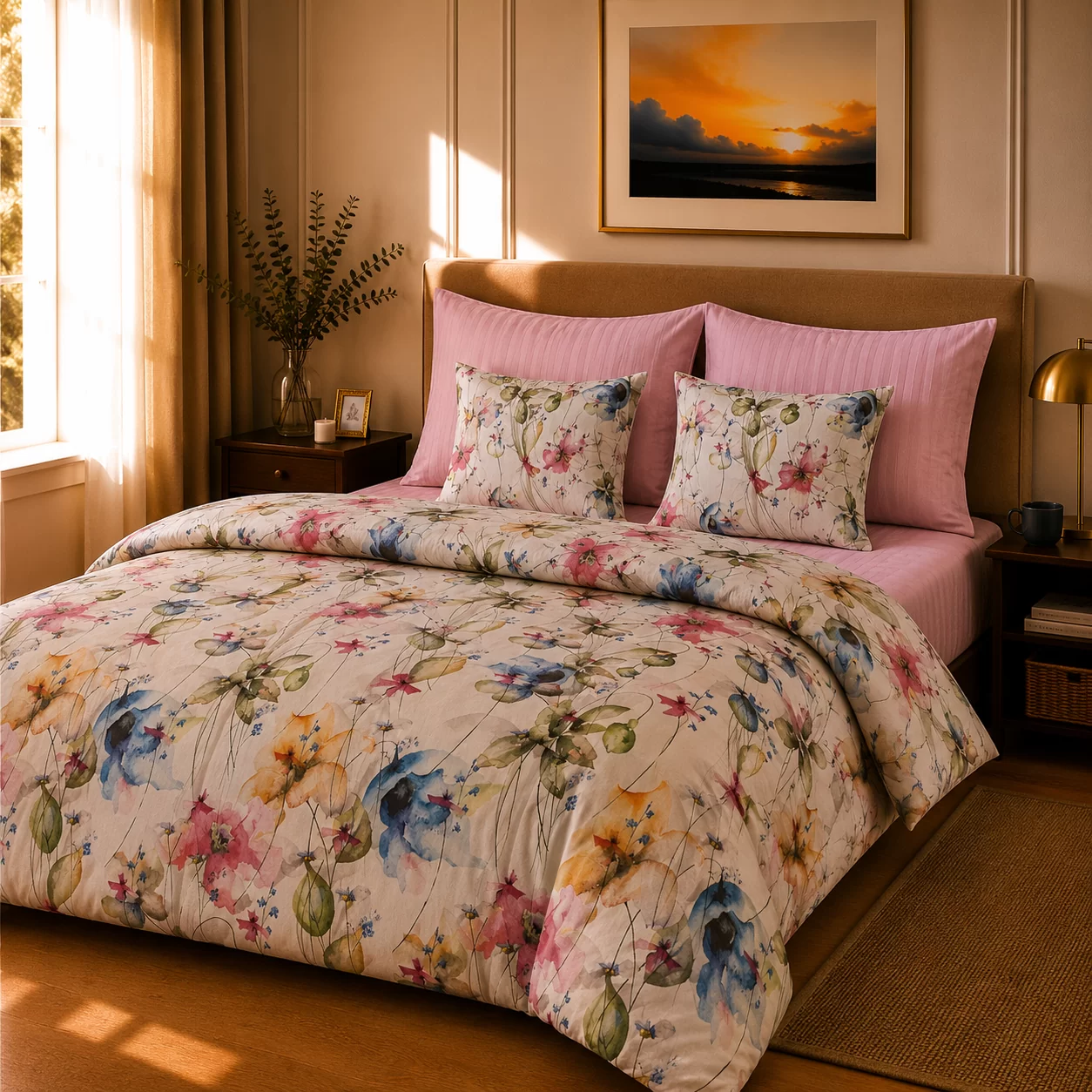 lenjerie-de-pat-bumbac-satinat-damasc-flori-roz1-novalis home