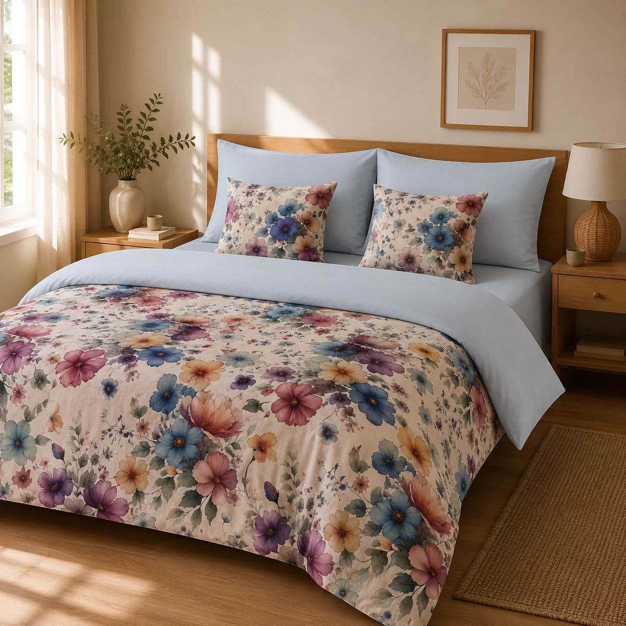 lenjerie-de-pat-bumbac-satinat-flori-multicolore-ad2-novalis home Lenjerie de pat bumbac satinat flori multicolore 2 persoane ad1 – Novalis Home