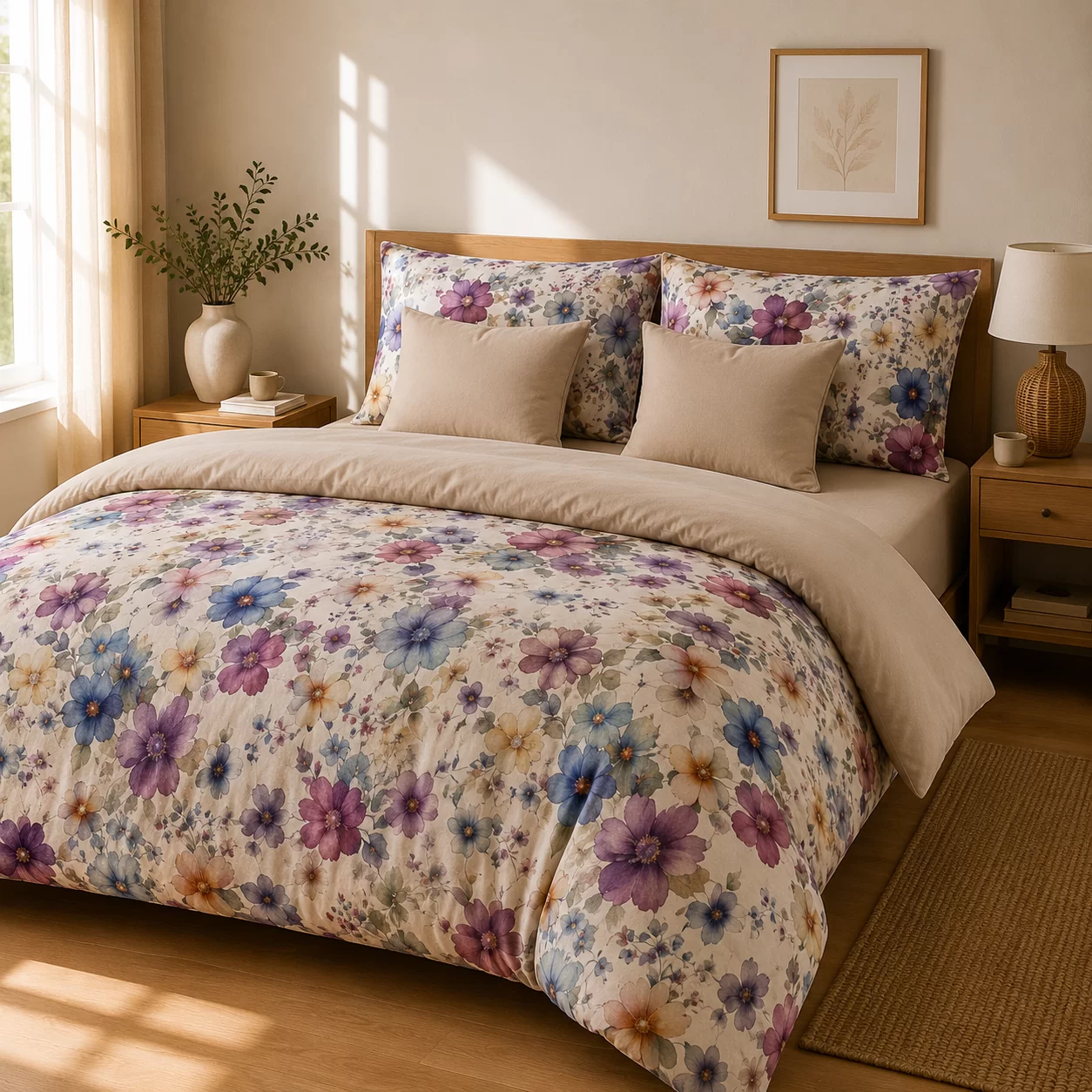 lenjerie-de-pat-bumbac-satinat-flori-multicolore-b2-novalis home Lenjerie de pat bumbac satinat flori multicolore 2 persoane b2 – Novalis Home