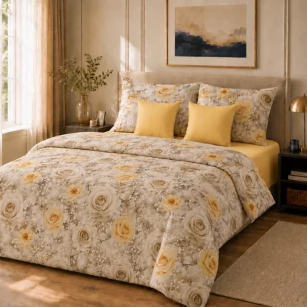 Lenjerie de pat bumbac satinat trandafir 2 persoane g2 – Novalis Home